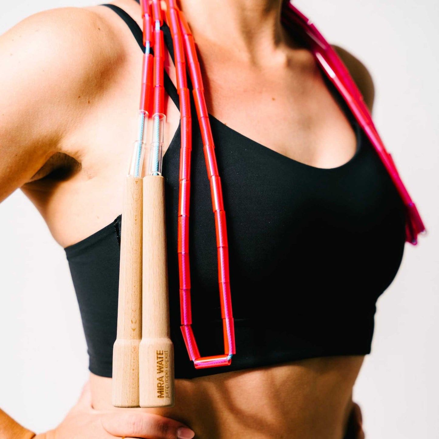 Fitness jump rope pink/turquoise + Introvideo