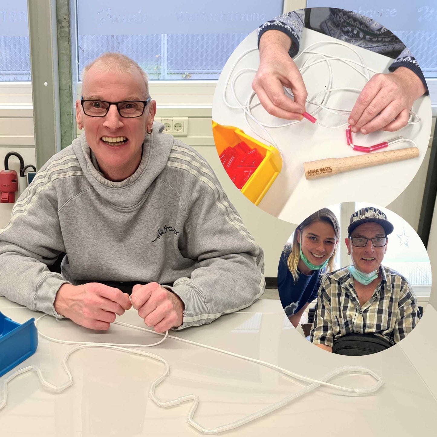 Fitness jump rope pink/turquoise + Introvideo