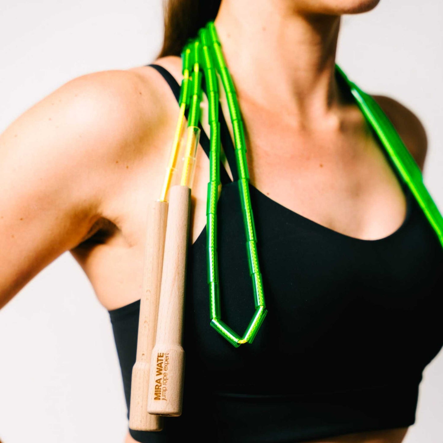 Fitness jump rope green/yellow + Introvideo