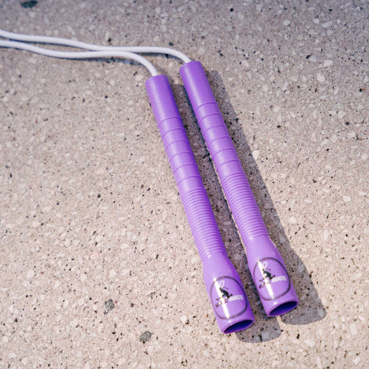 Premium 4mm PVC Jump Rope with long handles in purple