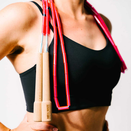 Fitness jump rope pink/turquoise + Introvideo