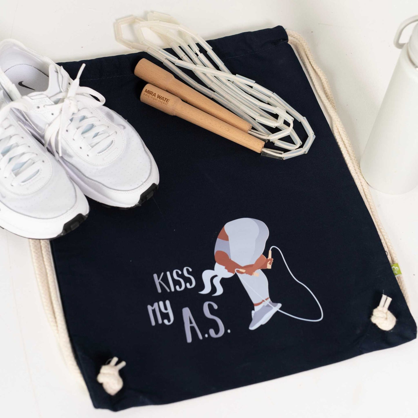 Organic Drawstring Bag ("Kiss my A.S." Print)