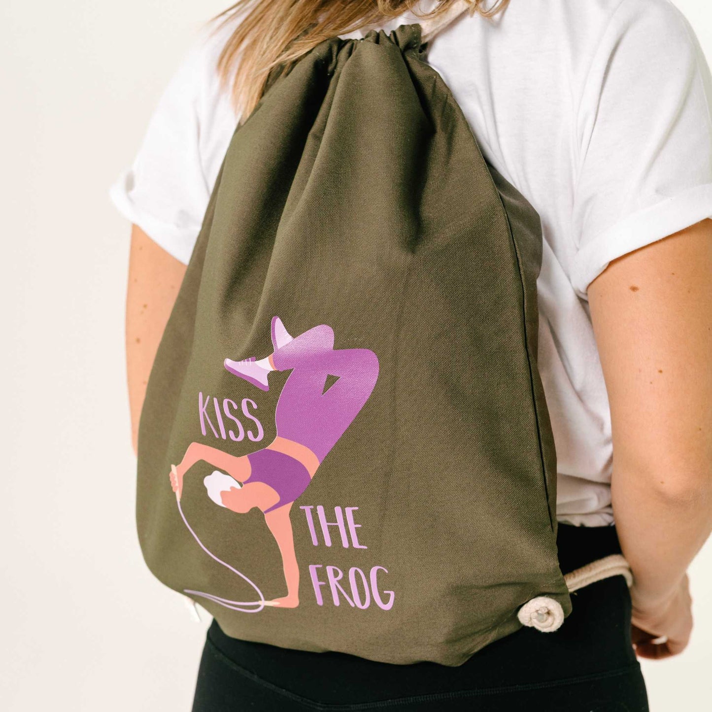 Organic Drawstring Bag ("Kiss the Frog" Print)