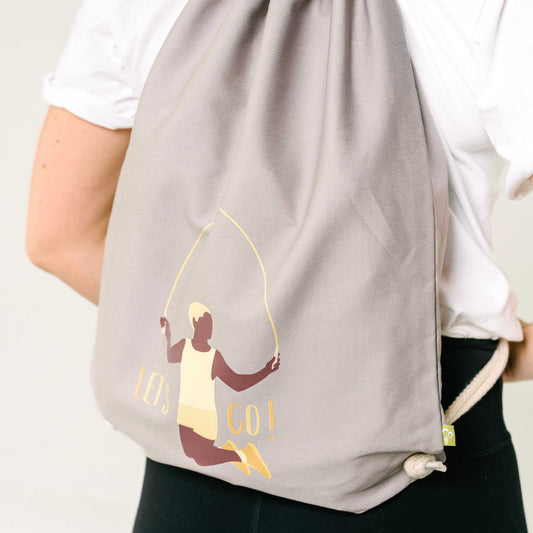 Organic Drawstring Bag ("Let´s go" Print)