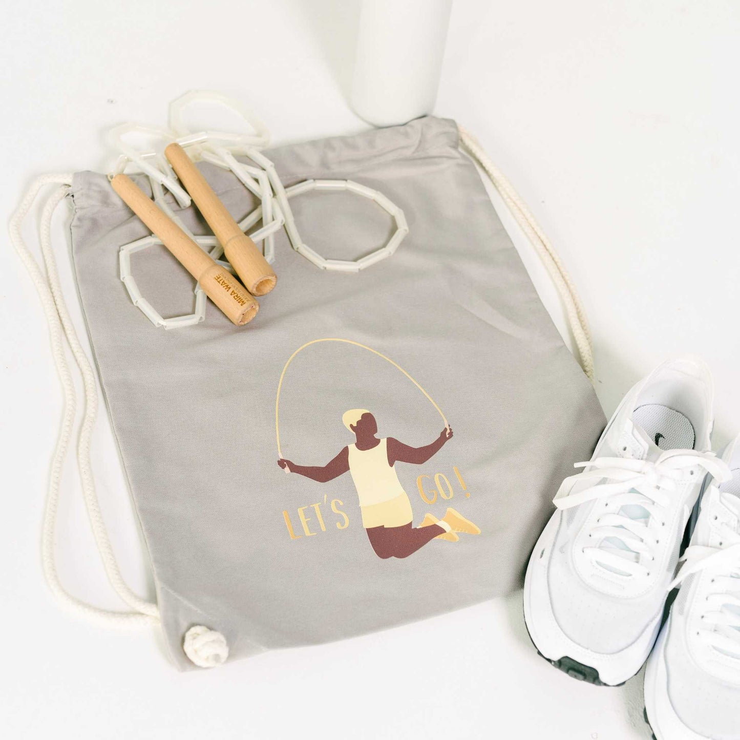 Organic Drawstring Bag ("Let´s go" Print)