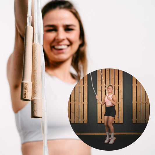 1  week skipping starter program (eng/c.30min.) + calorie burn rope in white *free shipping