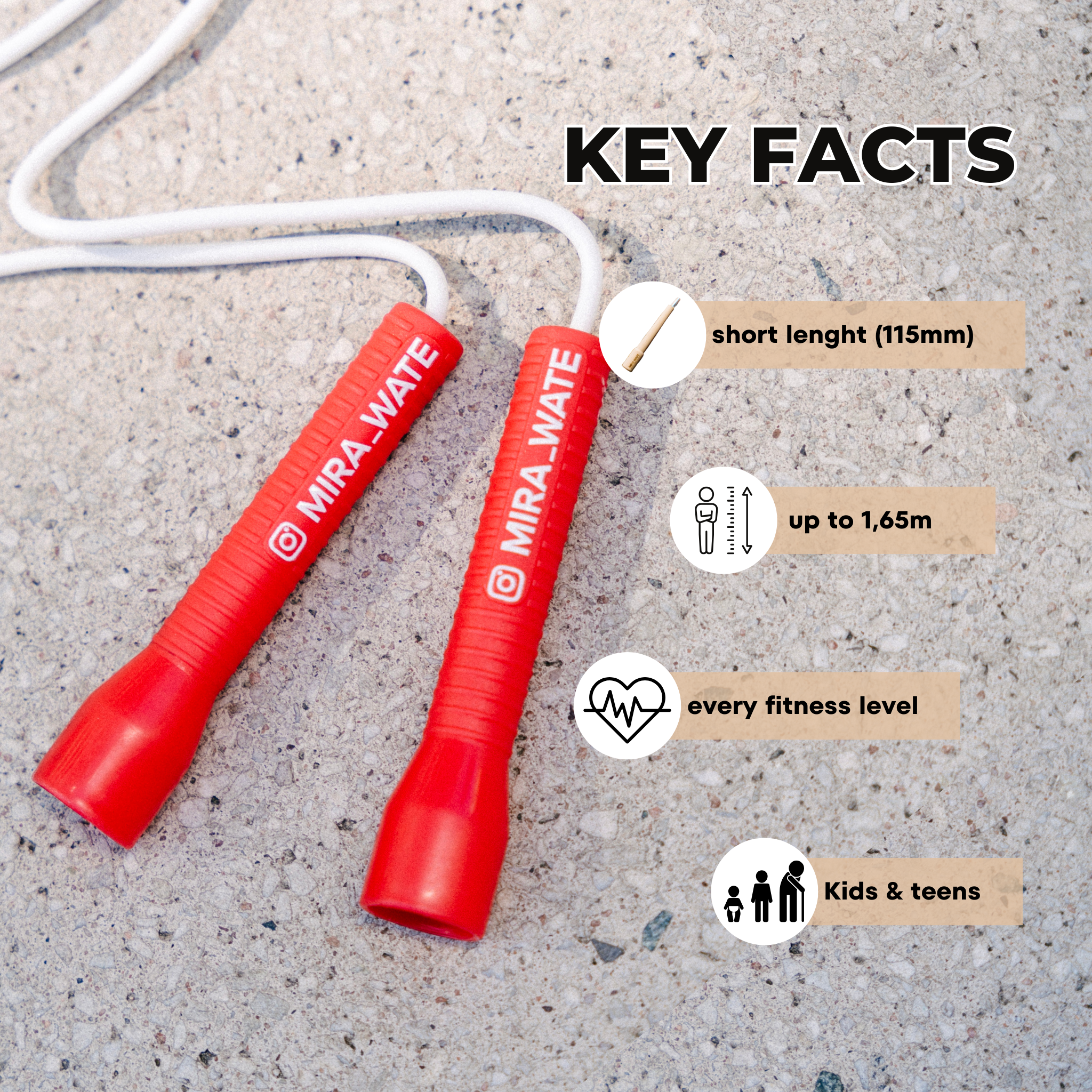 Kids & Teens jump rope red – Jump Rope Expert Mira Wate
